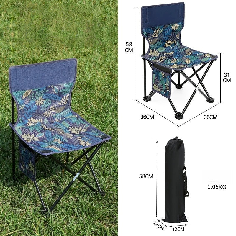 Portable Folding Outdoor Chair Oxford Fabric Camping Fishing Stool