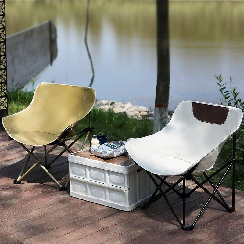 Portable Folding Camping Chair Lightweight Outdoor Moon Chair